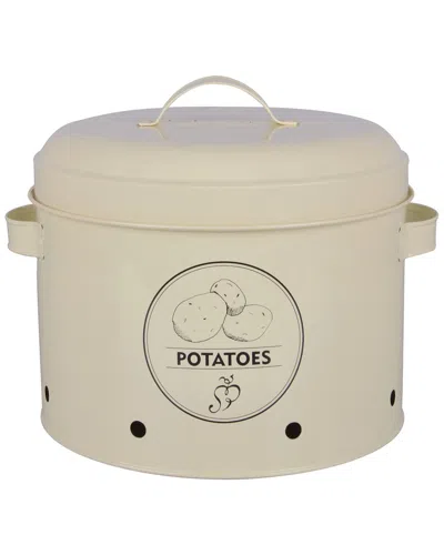 Esschert Design Usa Potato Storage Tin In Silver