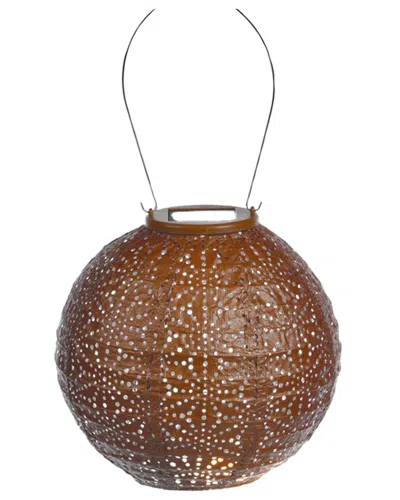 Esschert Design Usa Round Sashiko Lantern In Brown