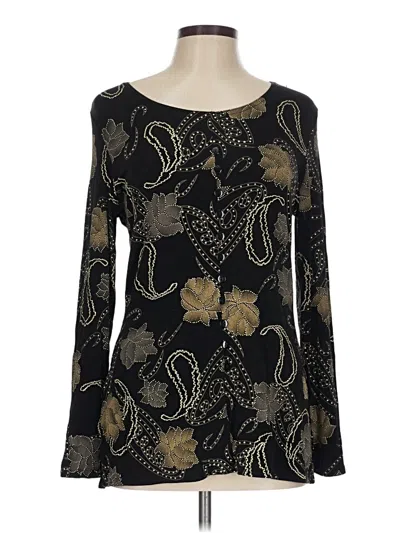 Pre-owned Esse Long Sleeve Top Black Boatneck Tops