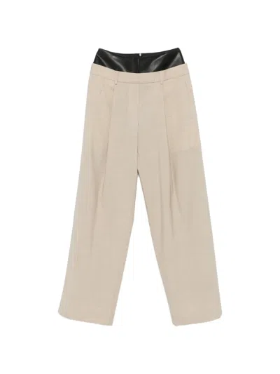 Esse Studios Alessio Pleated Trousers In Brown