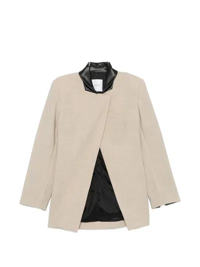Esse Studios Alessio Wrap Blazer In Brown