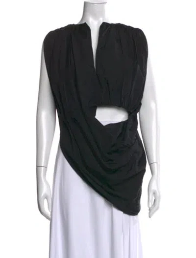Pre-owned Esse Studios Asymmetrical Sleeveless Top In Black