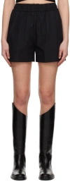 Esse Studios Black Gathered Shorts In Black