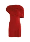 Esse Studios Bonachi Cape-effect Jersey Mini Dress In Dark Red