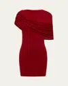 Esse Studios Bonachi Cape-effect Jersey Mini Dress In Cherry