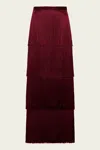 Esse Studios Cinca Fringe Maxi Skirt In Shiraz In Burgundy