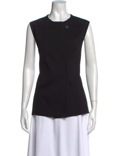 Pre-owned Esse Studios Crew Neck Sleeveless Top In Black