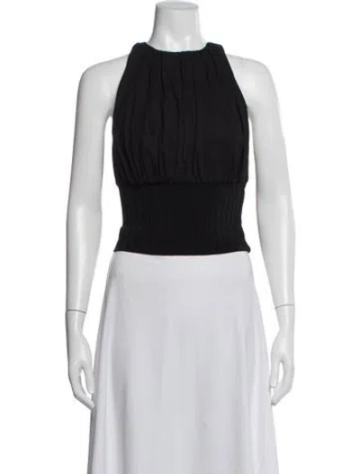 Pre-owned Esse Studios Halterneck Sleeveless Top In Black
