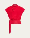 Esse Studios Illi Cowl-neck Top In Red