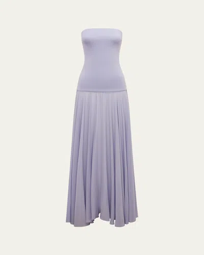 Esse Studios Illi Strapless Drop-waist Dress In Agate Blue