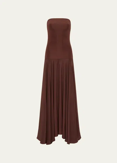 Esse Studios Illi Strapless Drop-waist Maxi Dress In Java