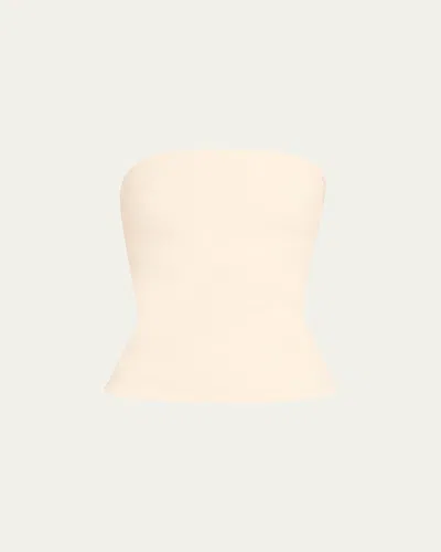 Esse Studios Illi Strapless Fitted Top In Neutral