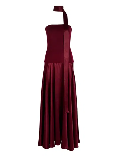 ESSE STUDIOS ILLI TIE-NECK STRAPLESS MAXI DRESS