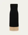 Esse Studios Issia Strapless Midi Dress In Black  Blush