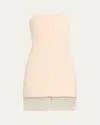 Esse Studios Issia Strapless Mini Dress In Neutral