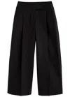 Esse Studios Juna Cropped Wide-leg Cotton Trousers In Black