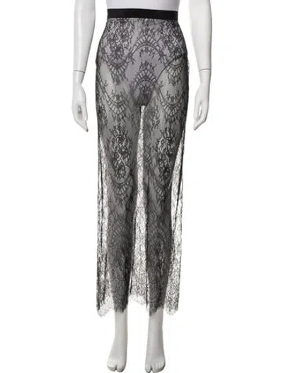 Pre-owned Esse Studios Lace Pattern Long Skirt In Grey