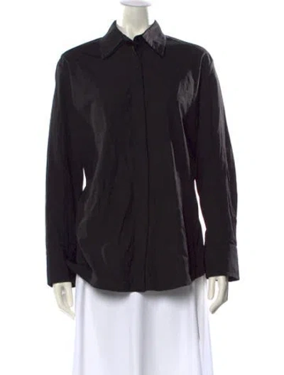 Pre-owned Esse Studios Long Sleeve Button-up Top In Black