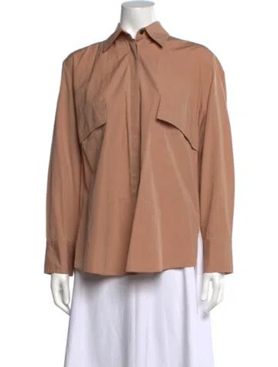 Pre-owned Esse Studios Long Sleeve Button-up Top In Neutrals