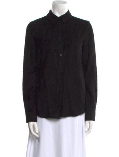 Pre-owned Esse Studios Long Sleeve Button-up Top W/ Tags In Black
