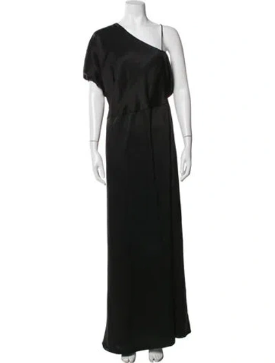 Pre-owned Esse Studios One-shoulder Long Dress In Black