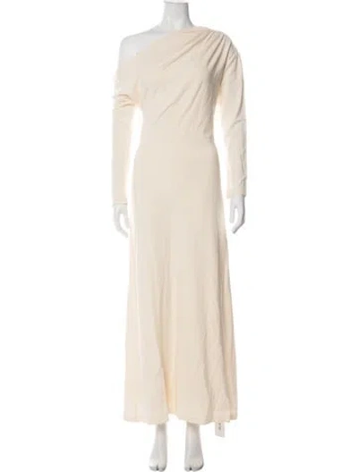 Pre-owned Esse Studios One-shoulder Long Dress In Neutral