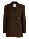 Esse Studios Onus Double-breasted Woven Blazer In Brown