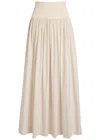 Esse Studios Pleated Cotton-poplin Maxi Skirt In White