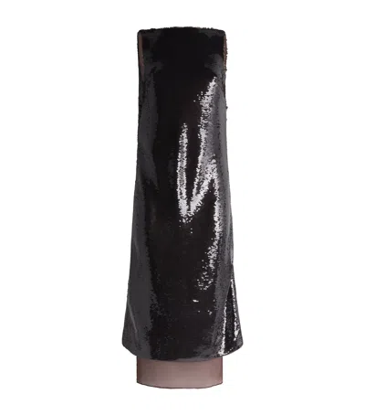 Esse Studios Sequin Luminessa Midi Dress In Black