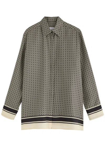 Esse Studios Signat Monogram Silk Shirt In Black