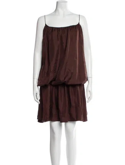 Pre-owned Esse Studios Silk Long Dress In Brown