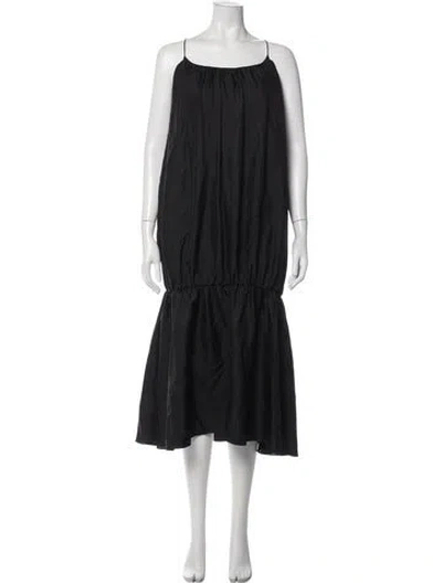 Pre-owned Esse Studios Silk Midi Length Dress In Black