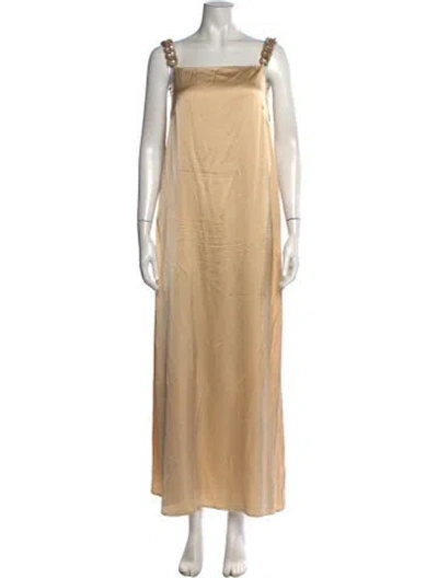 Pre-owned Esse Studios Square Neckline Long Dress In Neutrals