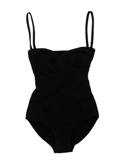 Pre-owned Esse Studios Square Neckline Sleeveless Bodysuit In Black