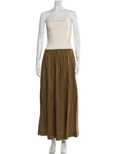 Pre-owned Esse Studios Strapless Long Dress In Brown
