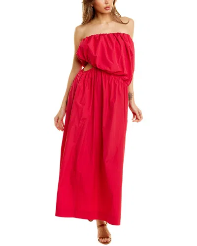 Esse Studios Strapless Midi Dress In Red