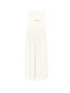 Esse Studios Strapless Split Midi Dress In White