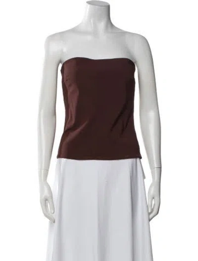 Pre-owned Esse Studios Strapless Top In Brown