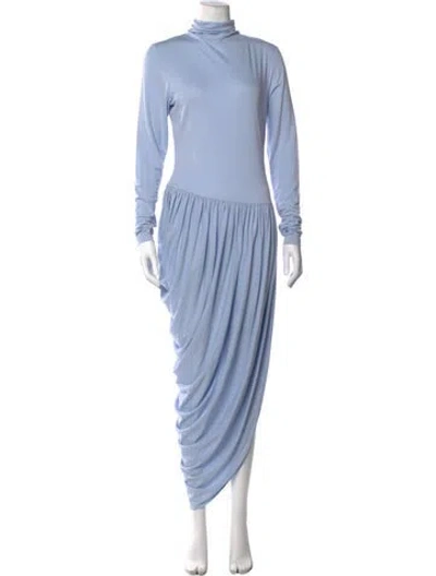 Pre-owned Esse Studios Turtleneck Long Dress In Blue