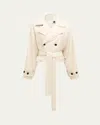 Esse Studios Usha Short Trench Coat In Crema