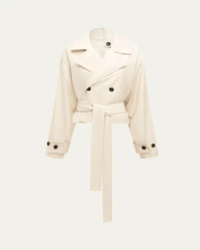Esse Studios Usha Short Trench Coat In Crema