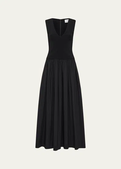 Esse Studios V-neck Knit Maxi Dress In Black