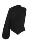Esse Women's Gossamer Drape Bodysuit In Black In Black