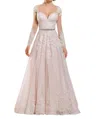 Essence Of Australia A-line Wedding Dress With Organza Skirt In Ivory/ivory In Multi