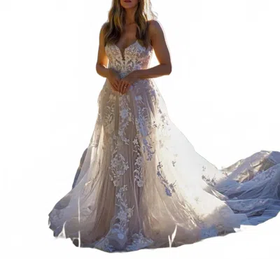 Essence Of Australia Dreamy Boho A-line Wedding Dress In Ivory/ivory In Multi
