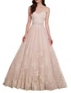 Essence Of Australia Lace On Tulle Designer Wedding Dress In Ivory/moscato In Multi
