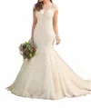 Essence Of Australia Mermaid Wedding Dress In Ivory/silver/porcelain In White