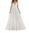 Essence Of Australia Off The Shoulder Wedding Dress In Ivory/porcelain In Multi