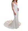 Essence Of Australia V-neckline Fit-and-flare Wedding Dress In Ivory In White
