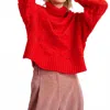 Essential Antwerp Cable-knit Turtleneck Sweater In Red In Red
